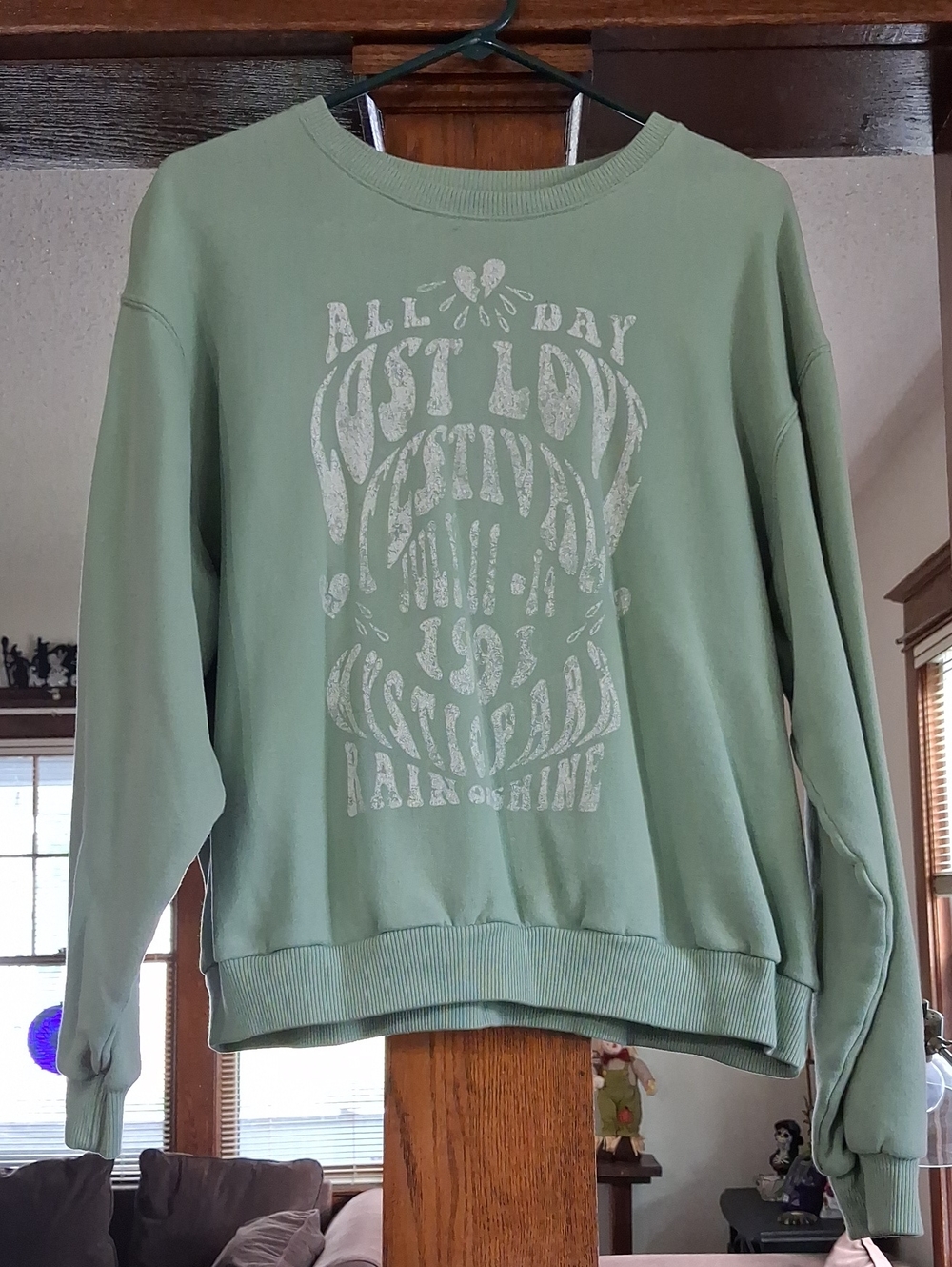 Hollister Mint Green Graphic Crew Sweatshirt